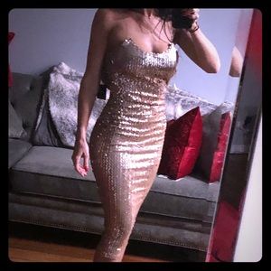 Gold sequin party dress by JLux Label size Small